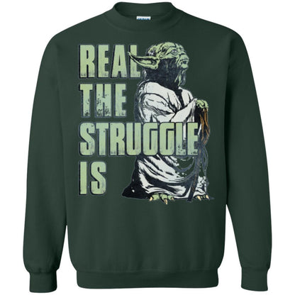 Film T-shirt Star Wars Yoda Real The Struggle Is Graphic Forest Green