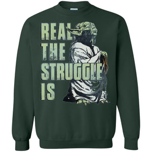 Film T-shirt Star Wars Yoda Real The Struggle Is Graphic