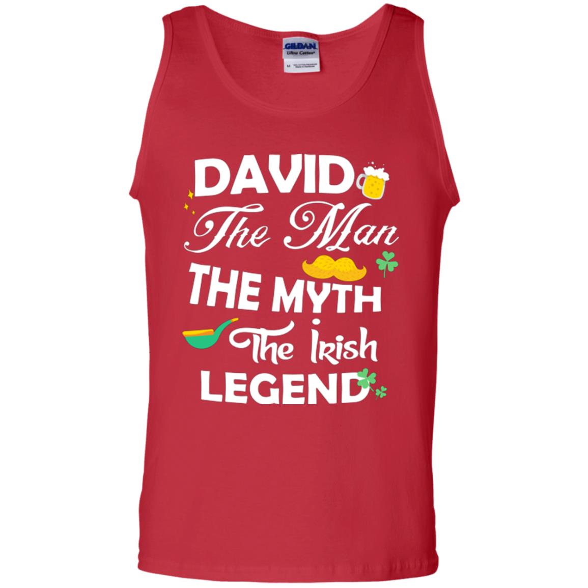 Saint David's Day T-shirt David The Man The Myth The Irish Legend Red