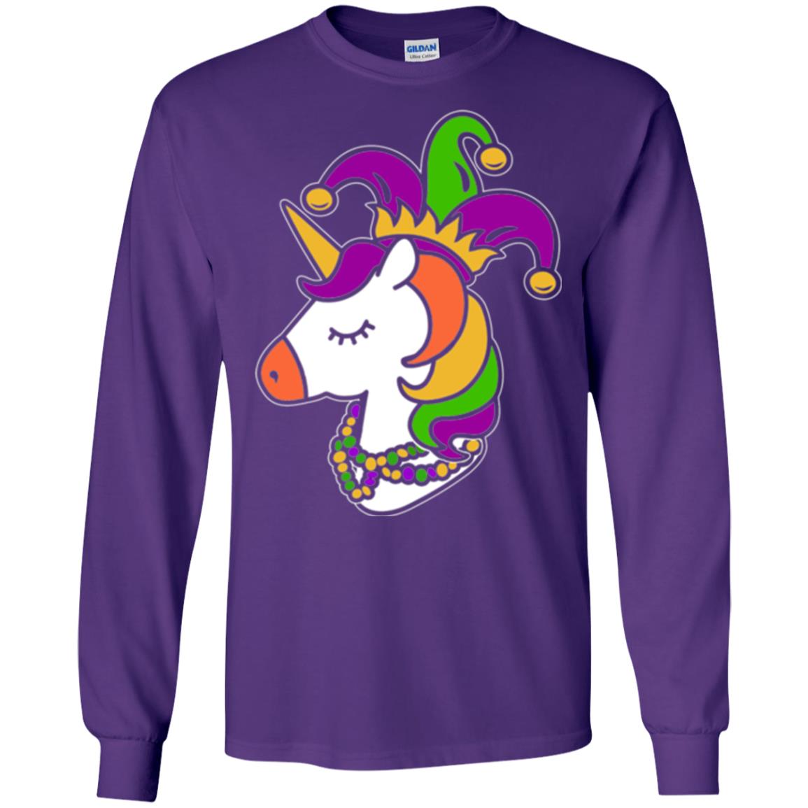 Mardi Gras Unicorn T-shirt Purple