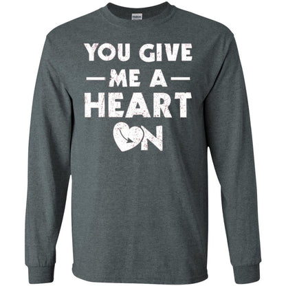 Funny Valentine_s Day Saying T-shirt You Give Me A Heart On Dark Heather