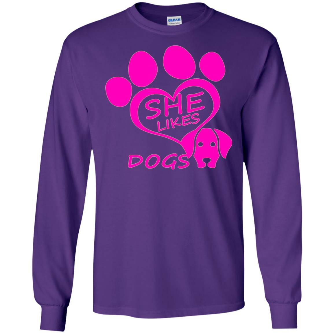 Dog Lovers Shirt She Likes Dogs Purple