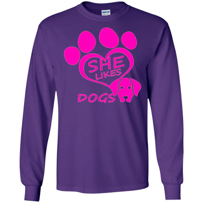 Dog Lovers Shirt She Likes Dogs Purple
