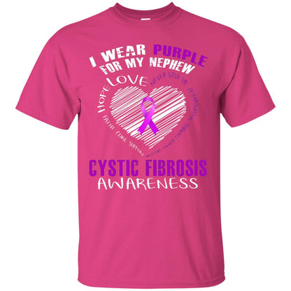 Cystic Fibrosis Awareness T-shirt I Wear Purple Heliconia