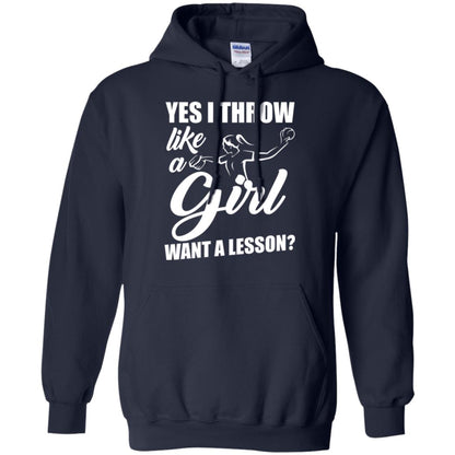 Softball T-shirt Yes I Throw Like A Girl Want A Lesson Navy