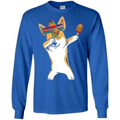 Dabbing Corgi Funny Cinco De Mayo T-shirt Royal