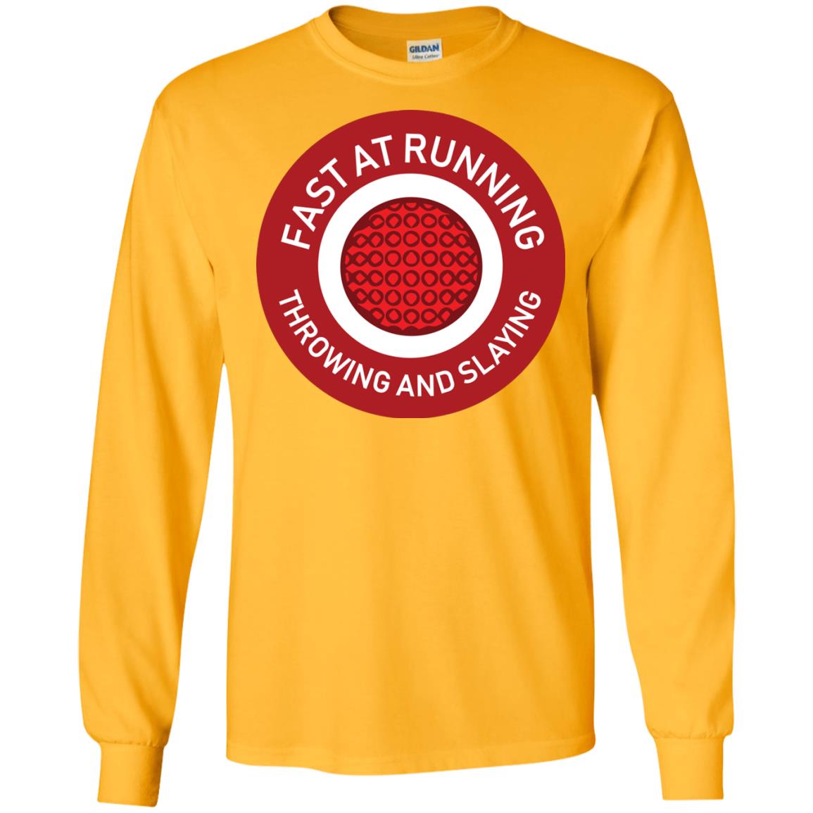Fast At Running Throwing And Slaying Dodgeball Shirts Gold