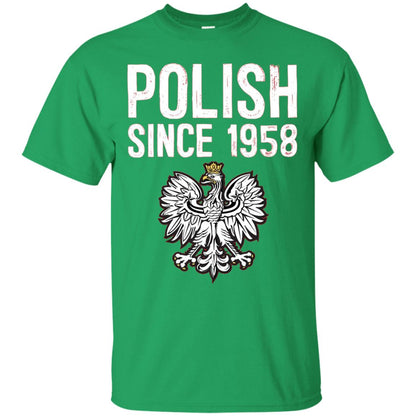 60th Birthday T-shirt Polish Since 1958 Irish Green