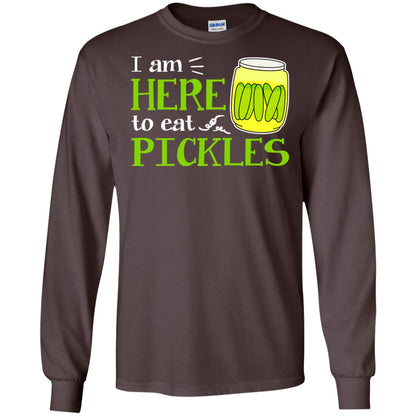 I Am Here To Eat Pickles Pickle Lover T-shirt Dark Chocolate