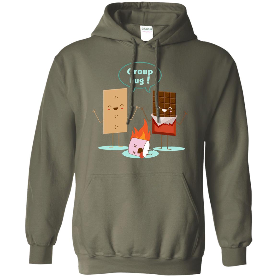 Funny Smores Chocolate Marshmallow Hiking Camping T-shirt Military Green