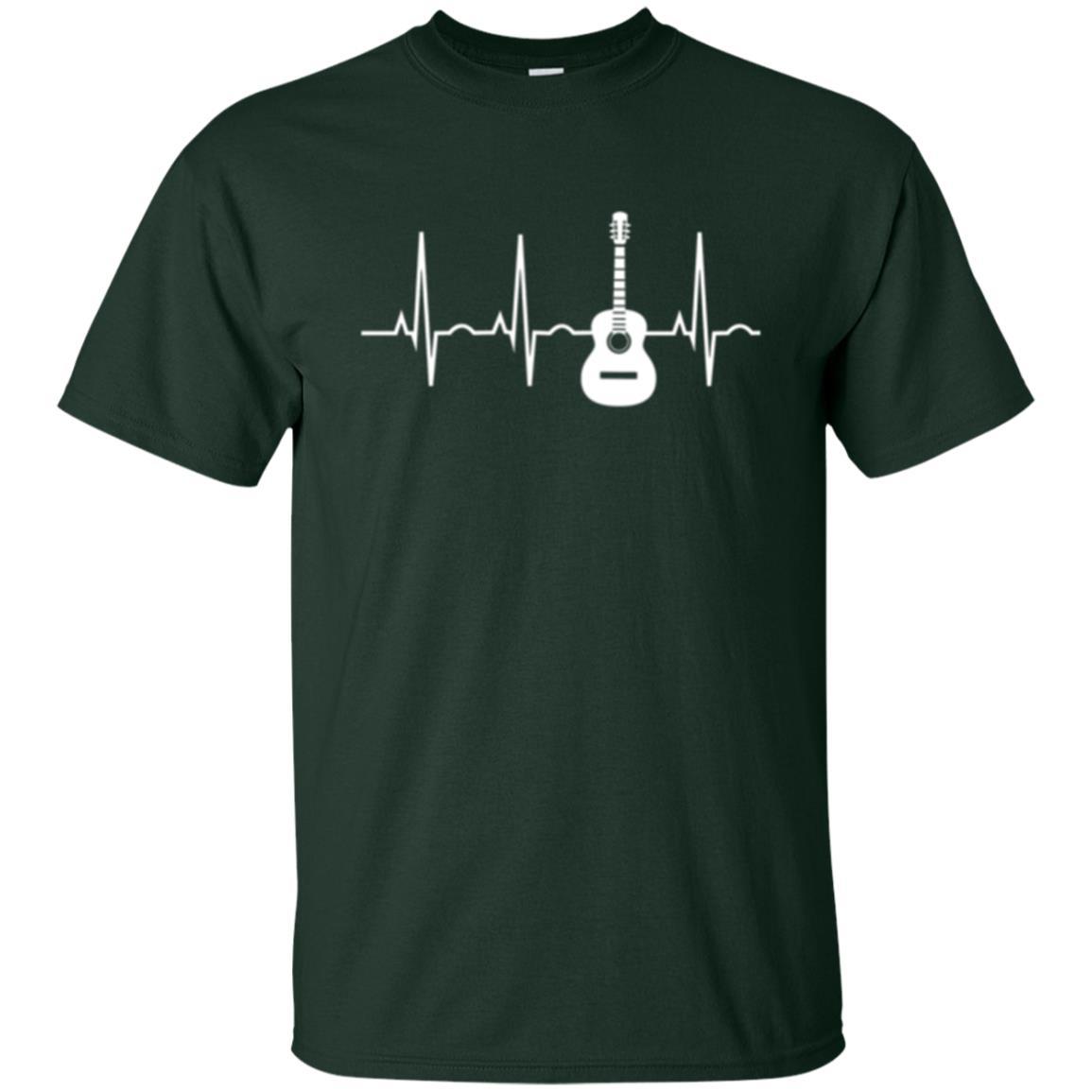 Guitarist T-shirt Guitar Heartbeat T-shirt Forest Green