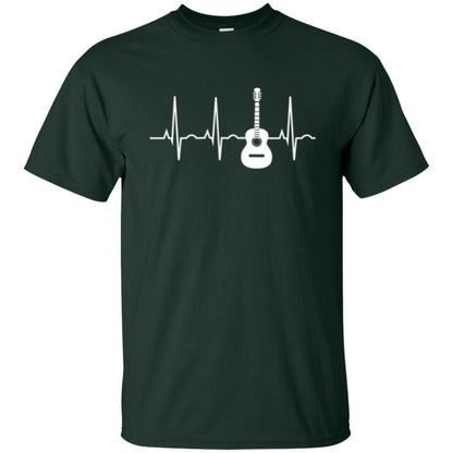 Guitarist T-shirt Guitar Heartbeat T-shirt Forest Green
