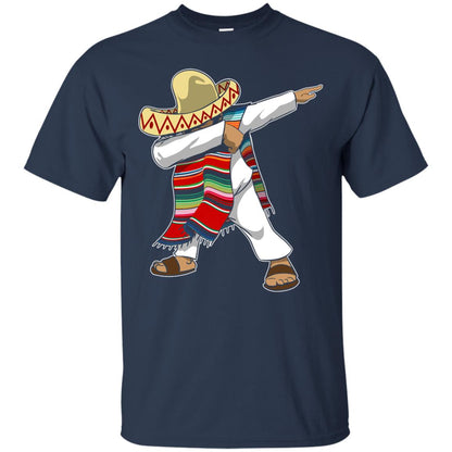 Mexican Poncho Dabbing Cinco De Mayo Shirt Navy