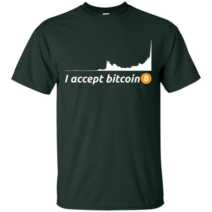 Cryptocurrency T-shirt I Accept Bitcoin Forest Green
