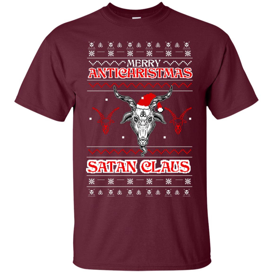 Merry Antichristmas Satan Claus Gift Shirt Maroon