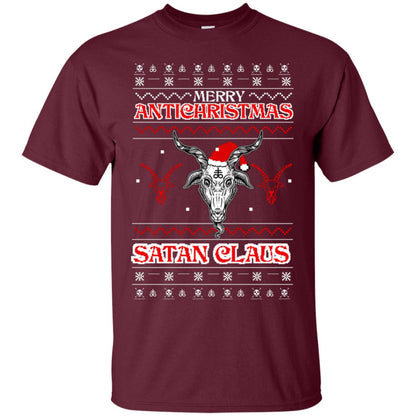 Merry Antichristmas Satan Claus Gift Shirt Maroon