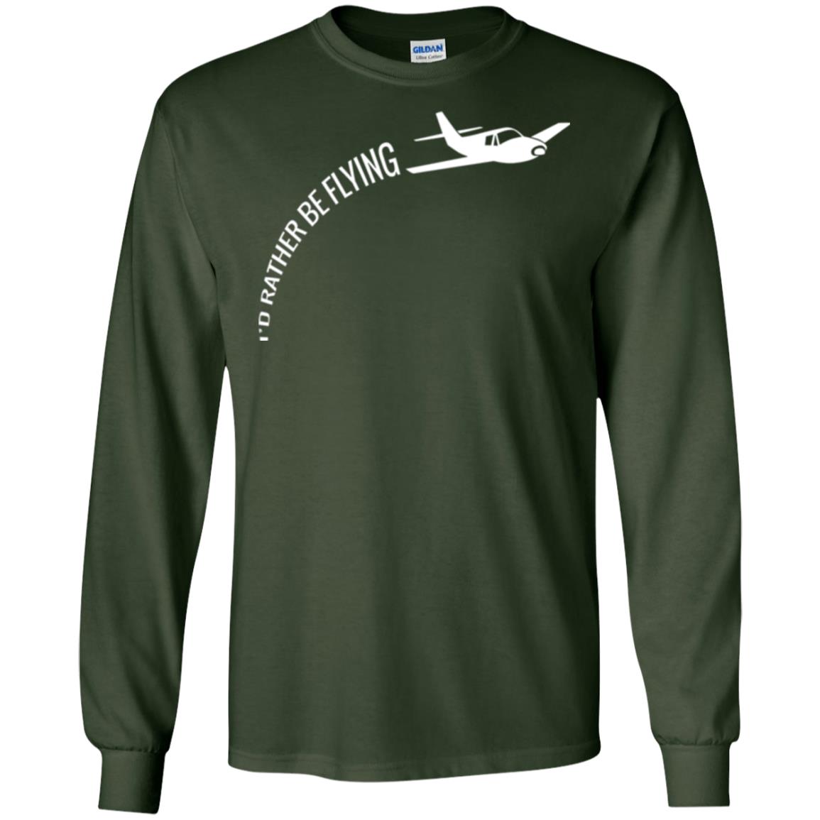 Airplane Pilot T-shirt I_d Rather Be Flying Forest Green