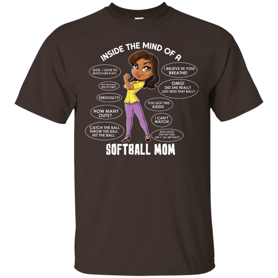 Inside The Mind Of A Softball Mom Shirt Dark Chocolate