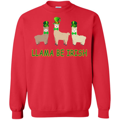 Llama Be Irish Ireland Gift Shirt Red