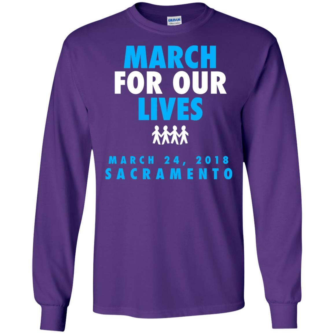 March For Our Lives March 24 2018 Sacramento Anti Gun T-shirt Purple