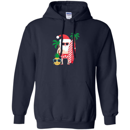 Christmas T-shirt Santa Claus Surfing Hawaiian Navy