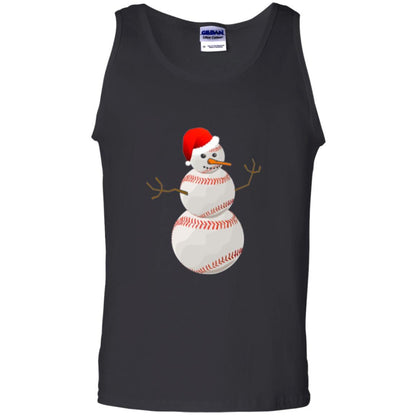 Christmas Baseball T-shirt Baseball Snowman Black