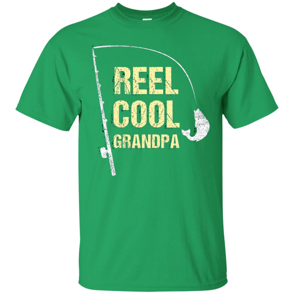 Reel Cool Grandpa Fisherman T-shirt Irish Green