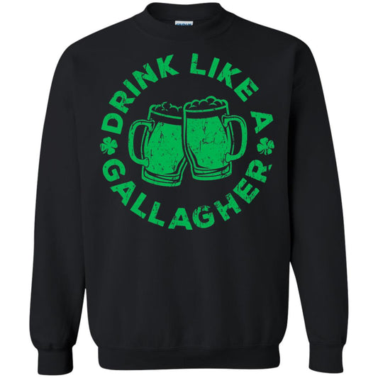 Drink Like A Gallagher Saint Patrick Day T-shirt Black