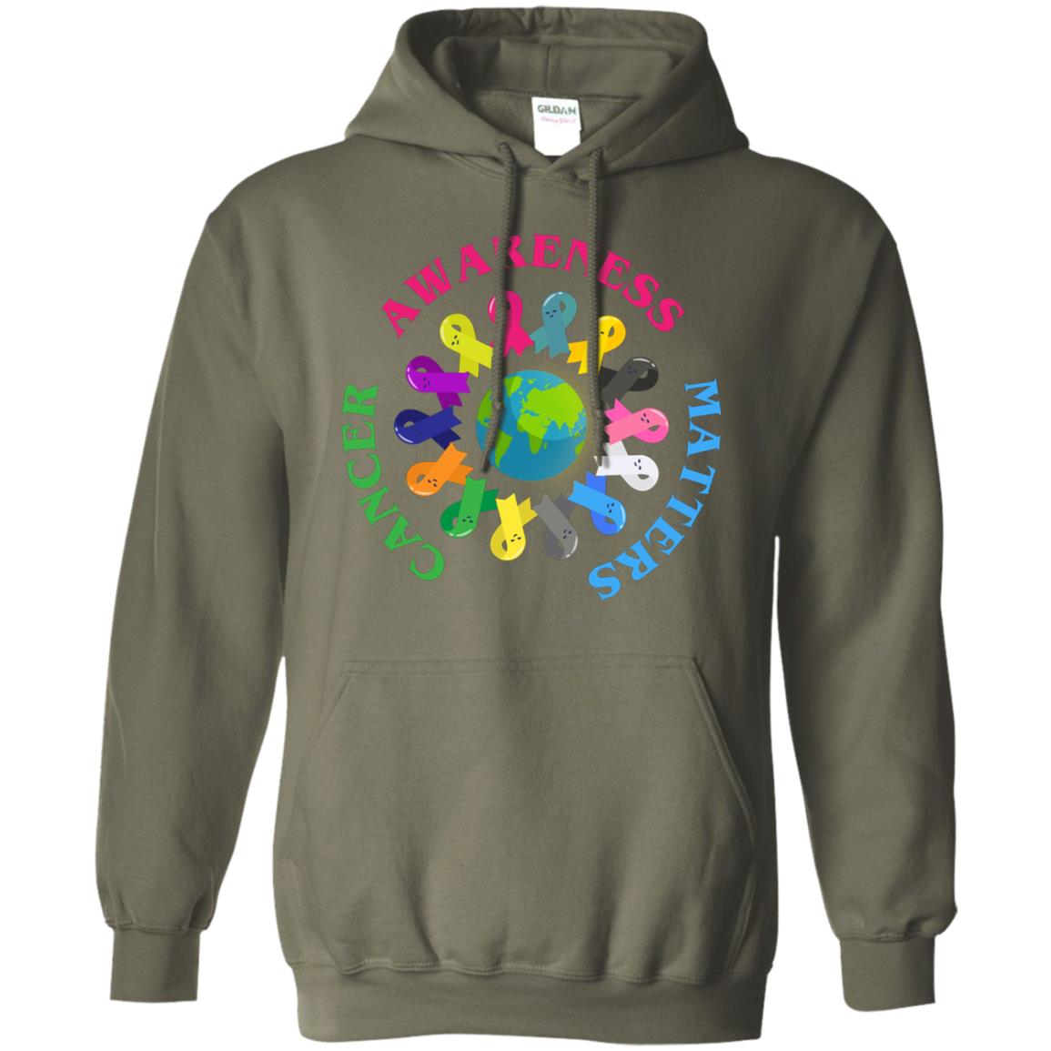 All Cancer Ribbons For All Cancer Awareness T-shirt Military Green