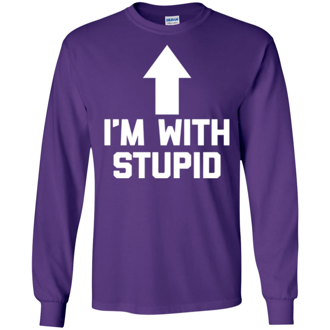 Im With Stupid T-shirt Purple