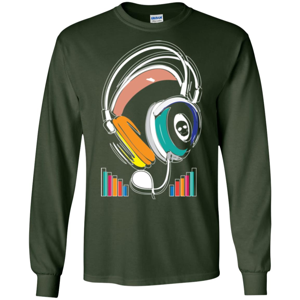 Music Lover T-shirt Sound Activated Glow Forest Green