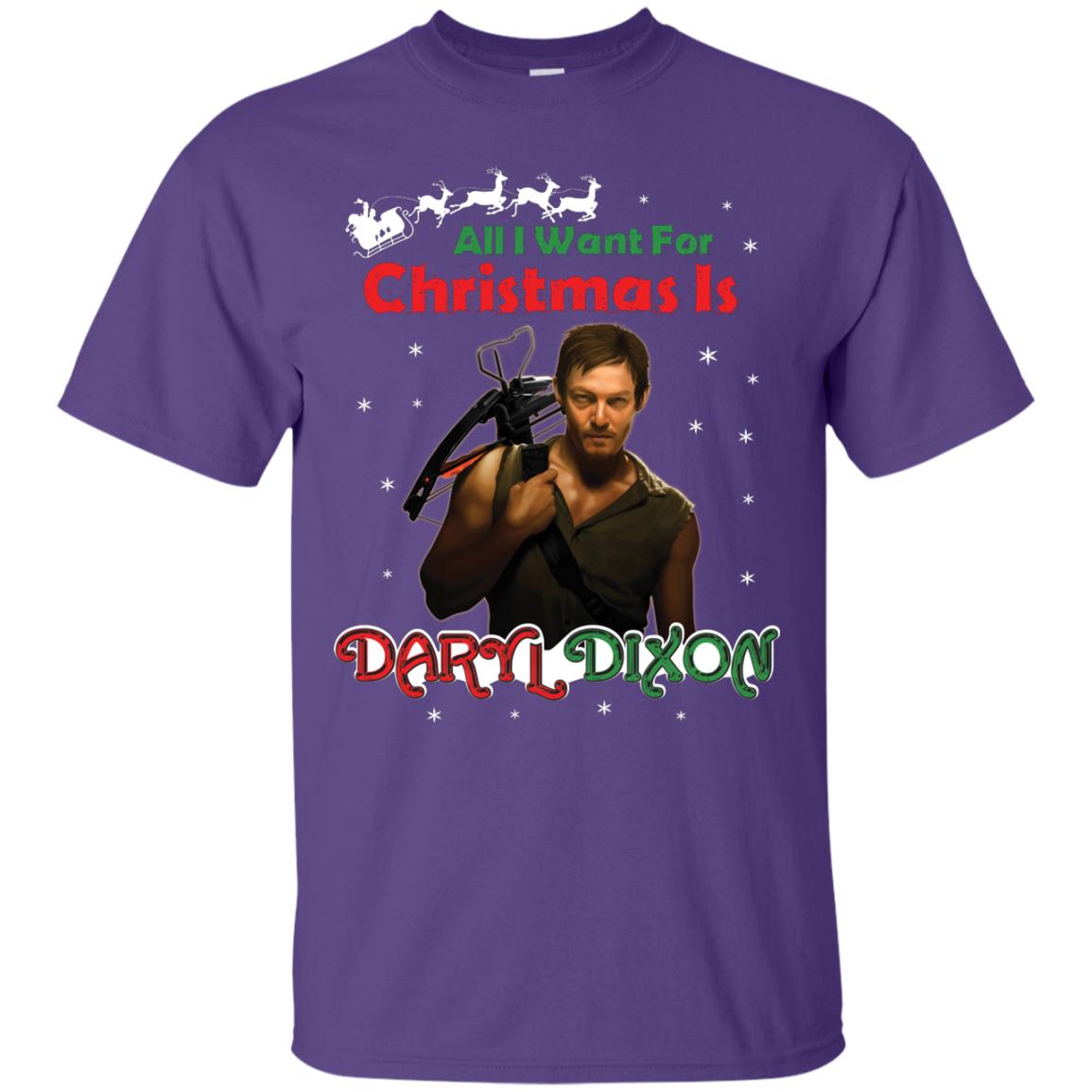 All I Want For Christmas Is Daryl Dixon Shirt Purple