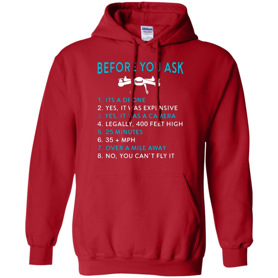 Funny Drone T-shirt Before You Ask Red