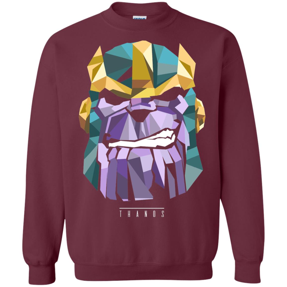 Thanos Low Poly Geometric Art Head Graphic T-shirt Maroon