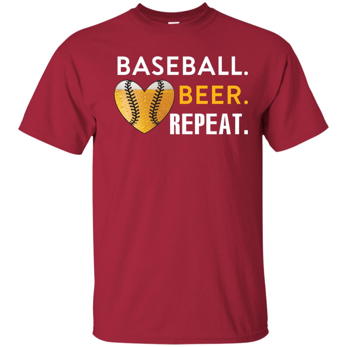 Baseball Lover T-shirt Beer Repeat Cardinal
