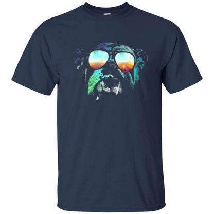 Pitbull Lover T-shirt English Bulldog Neon Dog T-shirt Navy