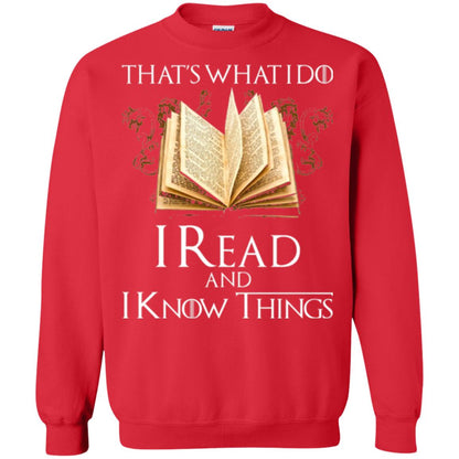 Book Lovers Nerds T-shirt That_s What I Do I Read And I Know Things Red
