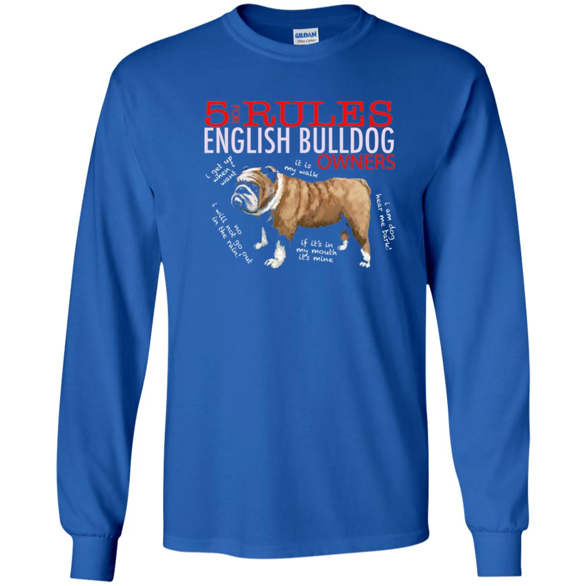 5 Rules For English Bulldog Owners Dog Lover Shirt Royal