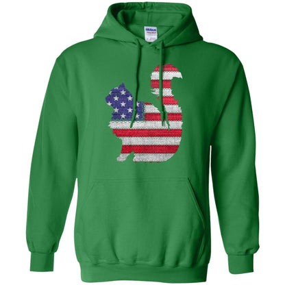 Patriotic Maine Coon American Flag Embroidery T-shirt Irish Green