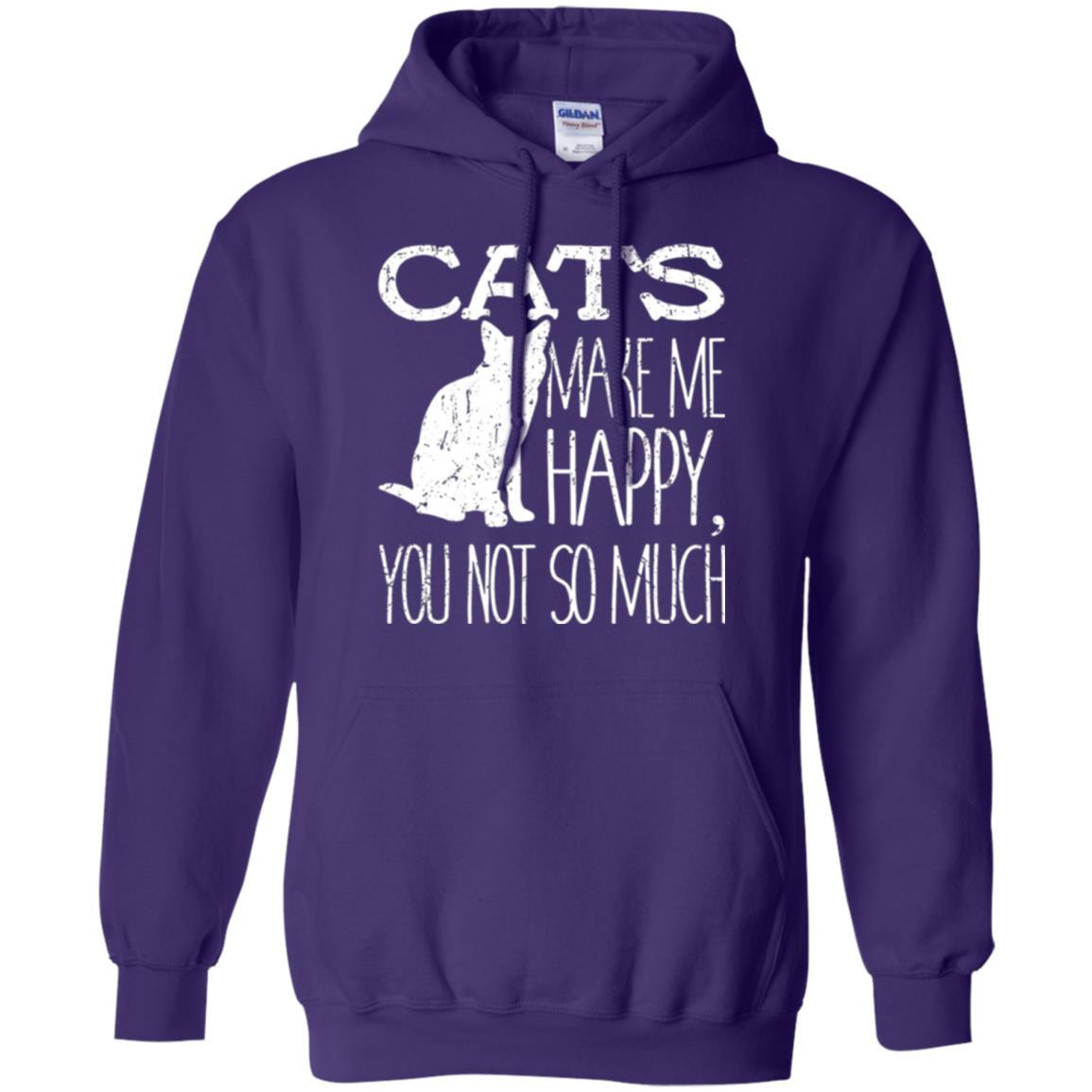 Cat Lover T-shirt Cats Make Me Happy You Not So Much Purple