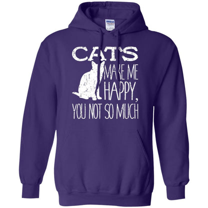 Cat Lover T-shirt Cats Make Me Happy You Not So Much Purple