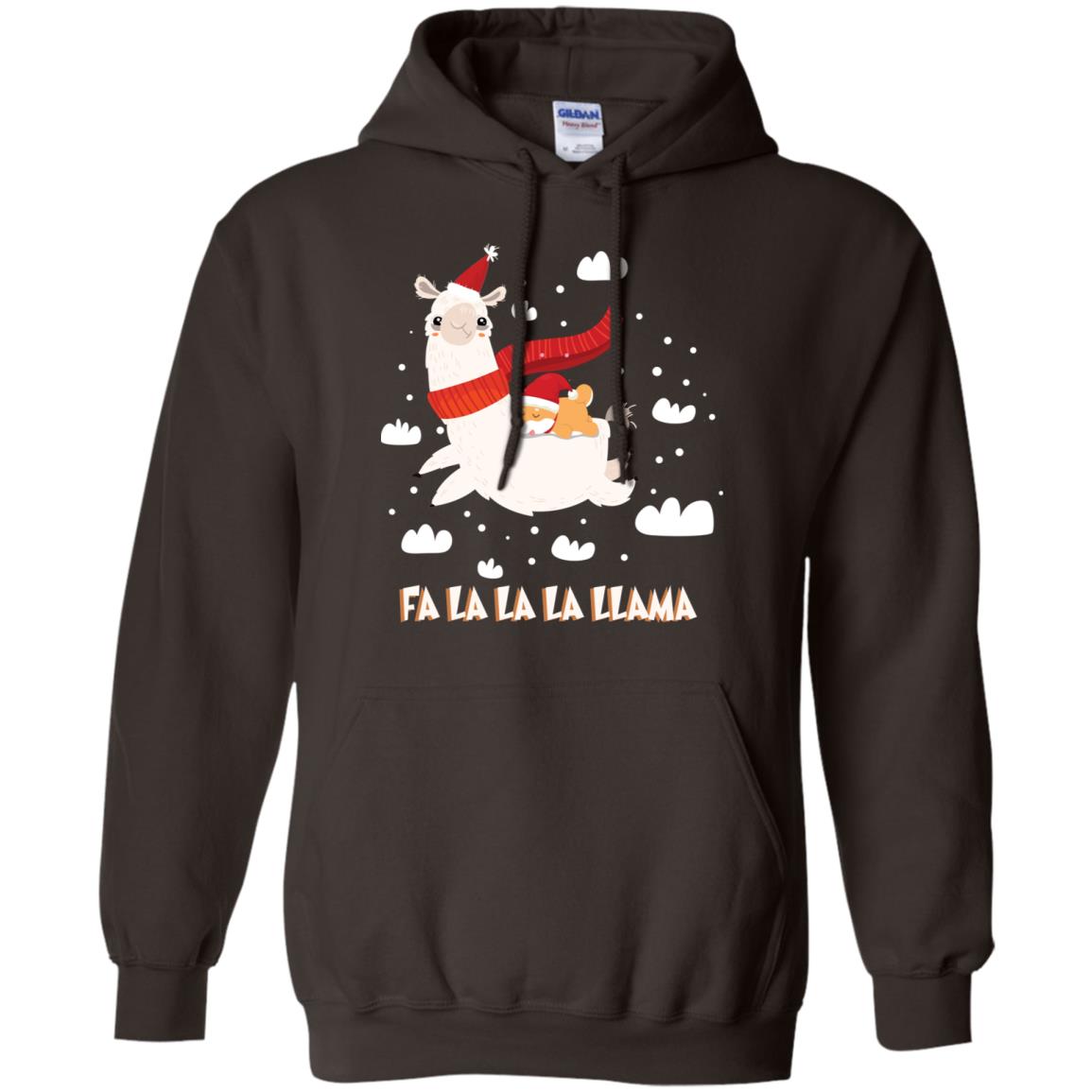 Fa La La La Llama With Shiba Inu X-mas Gift Shirt Dark Chocolate