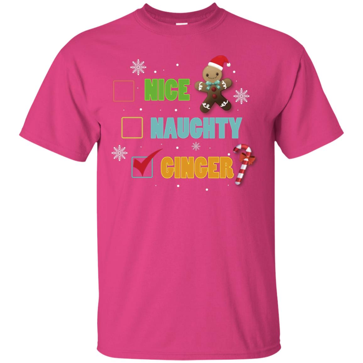 Nice Naughty Ginger X-mas List Gift Shirt Heliconia
