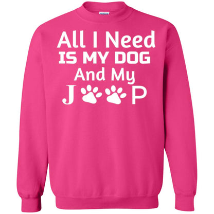 Dogs Lover T-shirt All I Need Is My Dog And My Jeep Heliconia