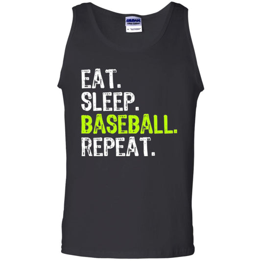 Baseball T-shirt Eat Sleep Baseball Repeat Black