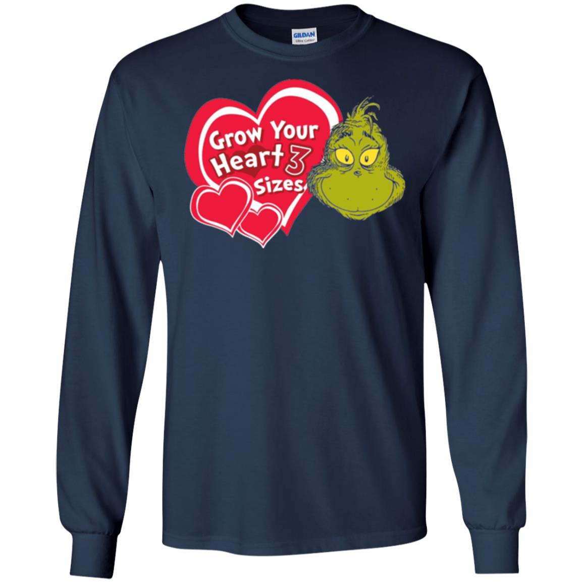 Dr. Seuss Grinch T-shirt Grow Your Heart 3 Sizes Navy