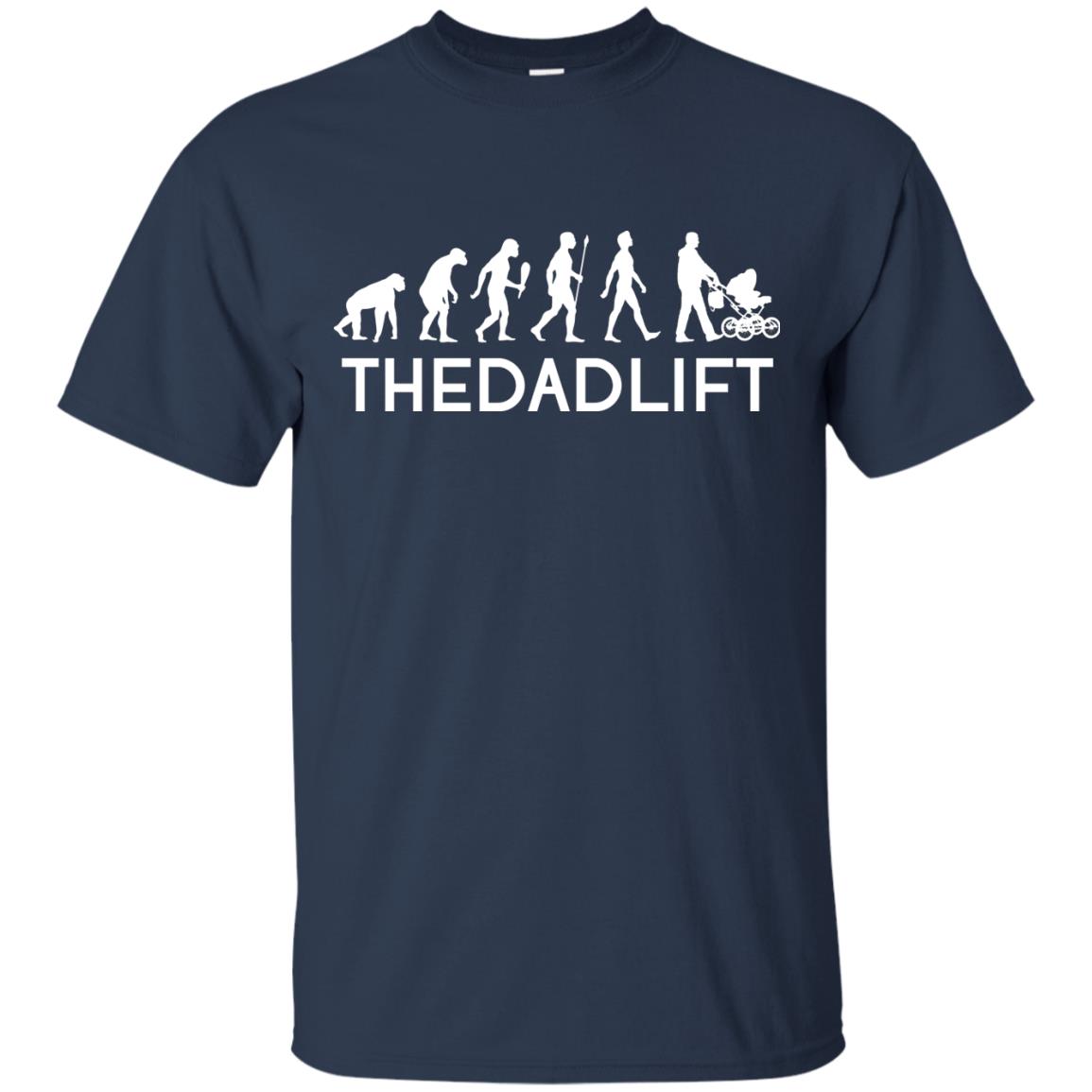 The Evolution Of Man T-shirt The Dad Lift Navy