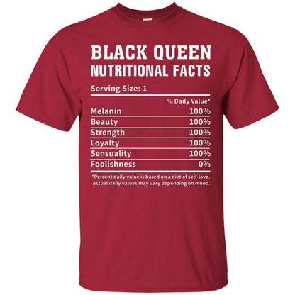 Nubian T-shirt Black Queen Nutritional Facts Cardinal