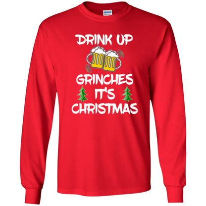 Beer Lover T-shirt Drink Up Beer Grinches It's Christmas Red