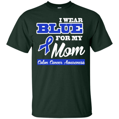 I Wear Blue For My Mom Colon Cancer Awareness Gift Shirt For Boys Or Girls Forest